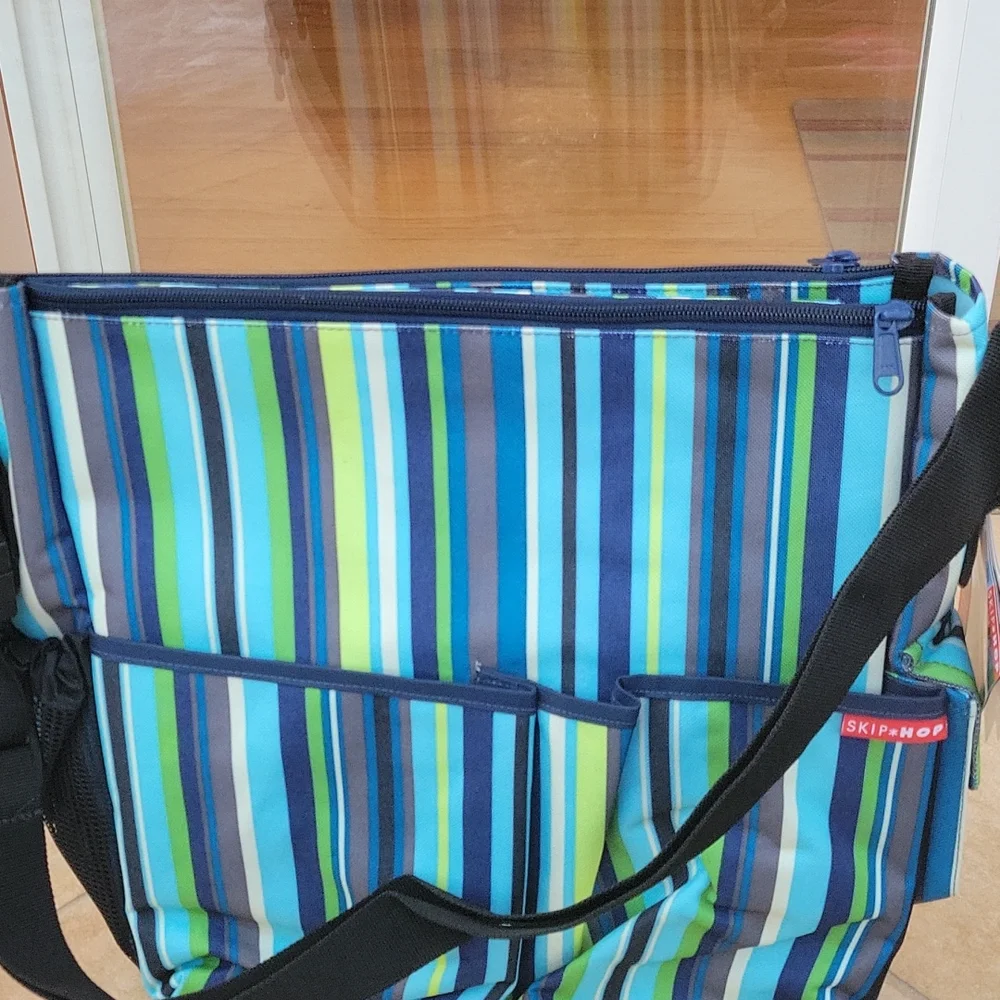 Skip Hop Duo diaper bag in blue stripe